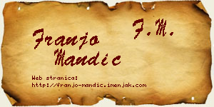 Franjo Mandić vizit kartica